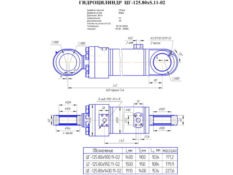ЦГ-125.80х950.11-02